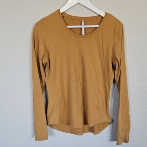 Kuhls Long-Sleeve Scoop Neck Top - Mustard